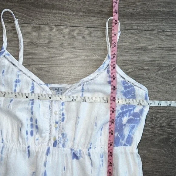 RAILS Delilah Midi Dress Cloud Tie Dye White & Blue Ruffle Hem Small *Tiny Flaw! - Picture 11 of 12